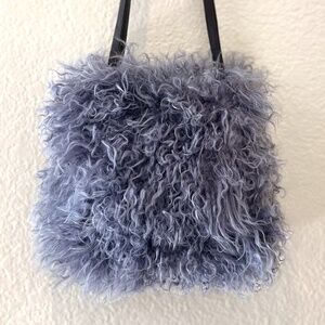 Tibetan Mongolian Lamb Wool Lavender Grey Purse